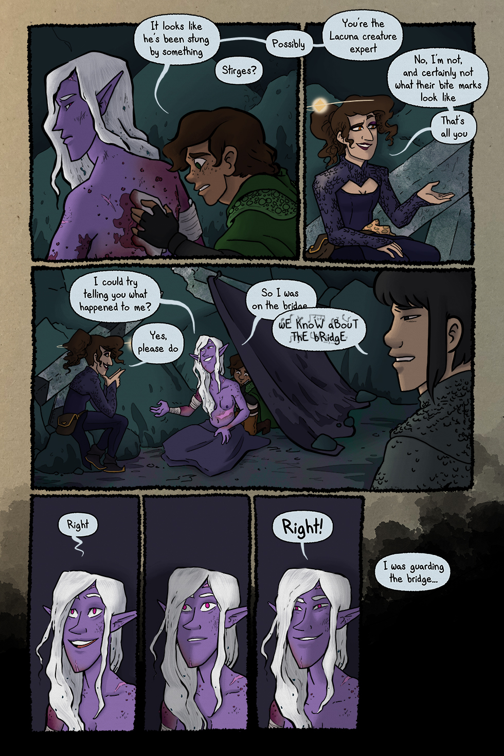 The undeniable writing instinct to skip way ahead and reveal that everything that's gonna happen in the comic is actually a story being told to a purple elf you just met